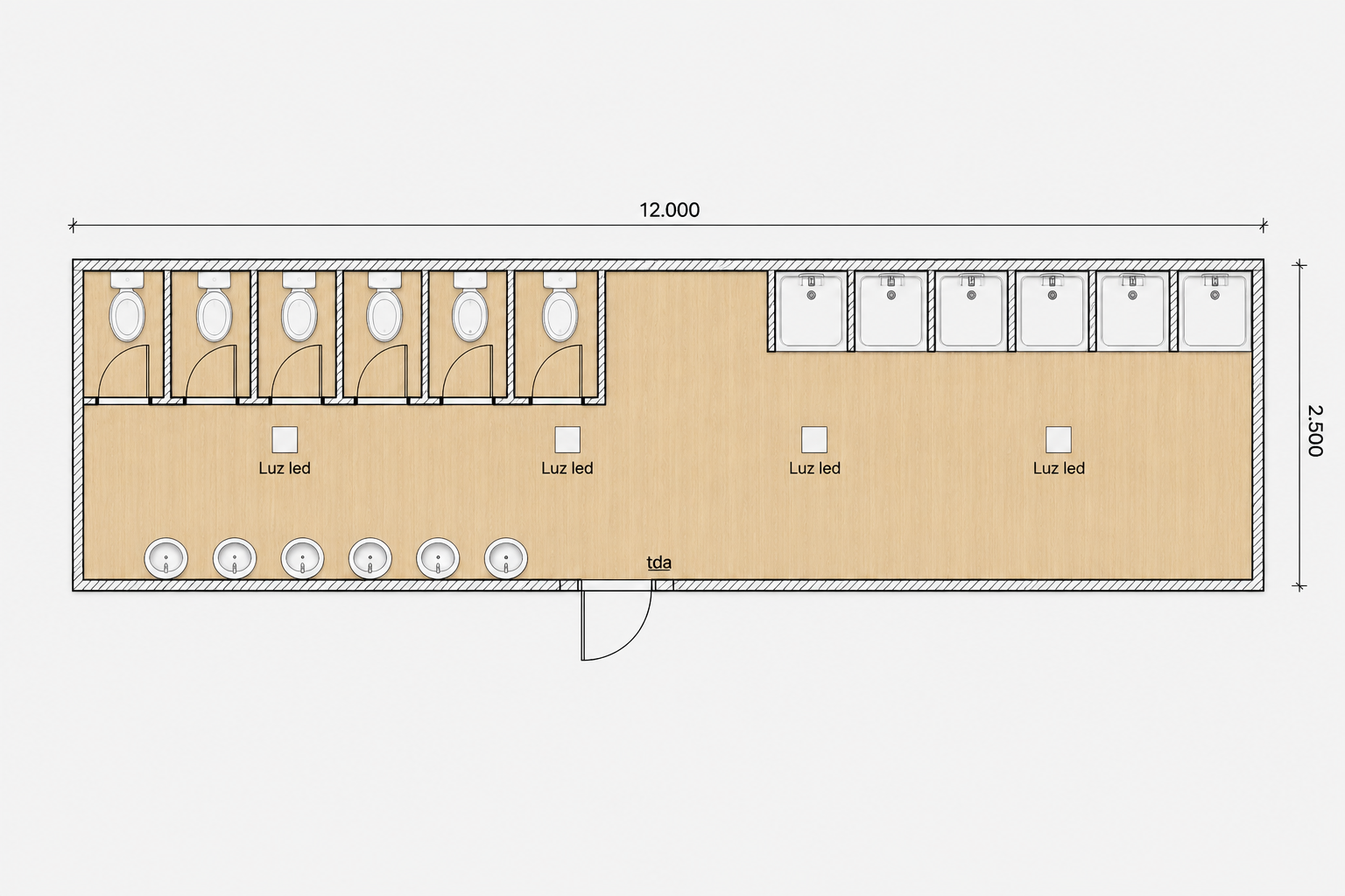 Baño Modular Plus 12x2.5 - Vista 1